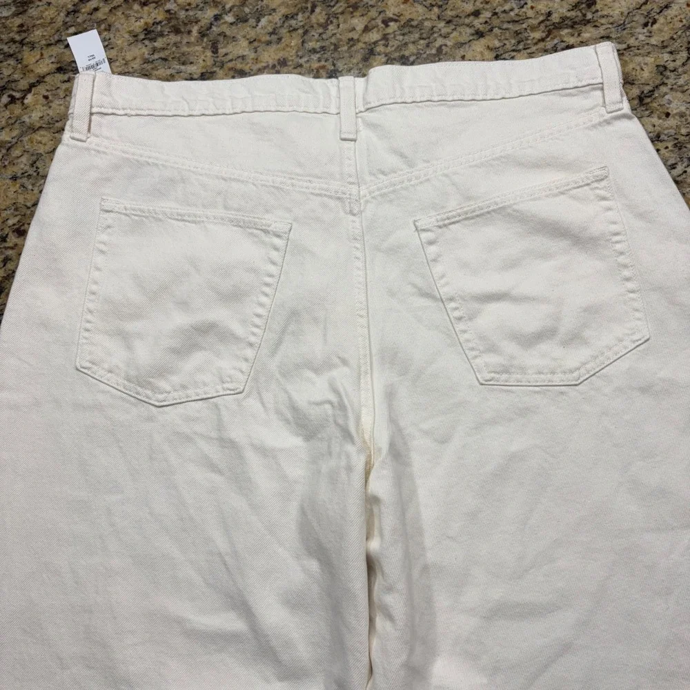 NEW Gap Womens High Rise Wide Leg Jeans Off White Cream Denim Size 33 16 Tall ws